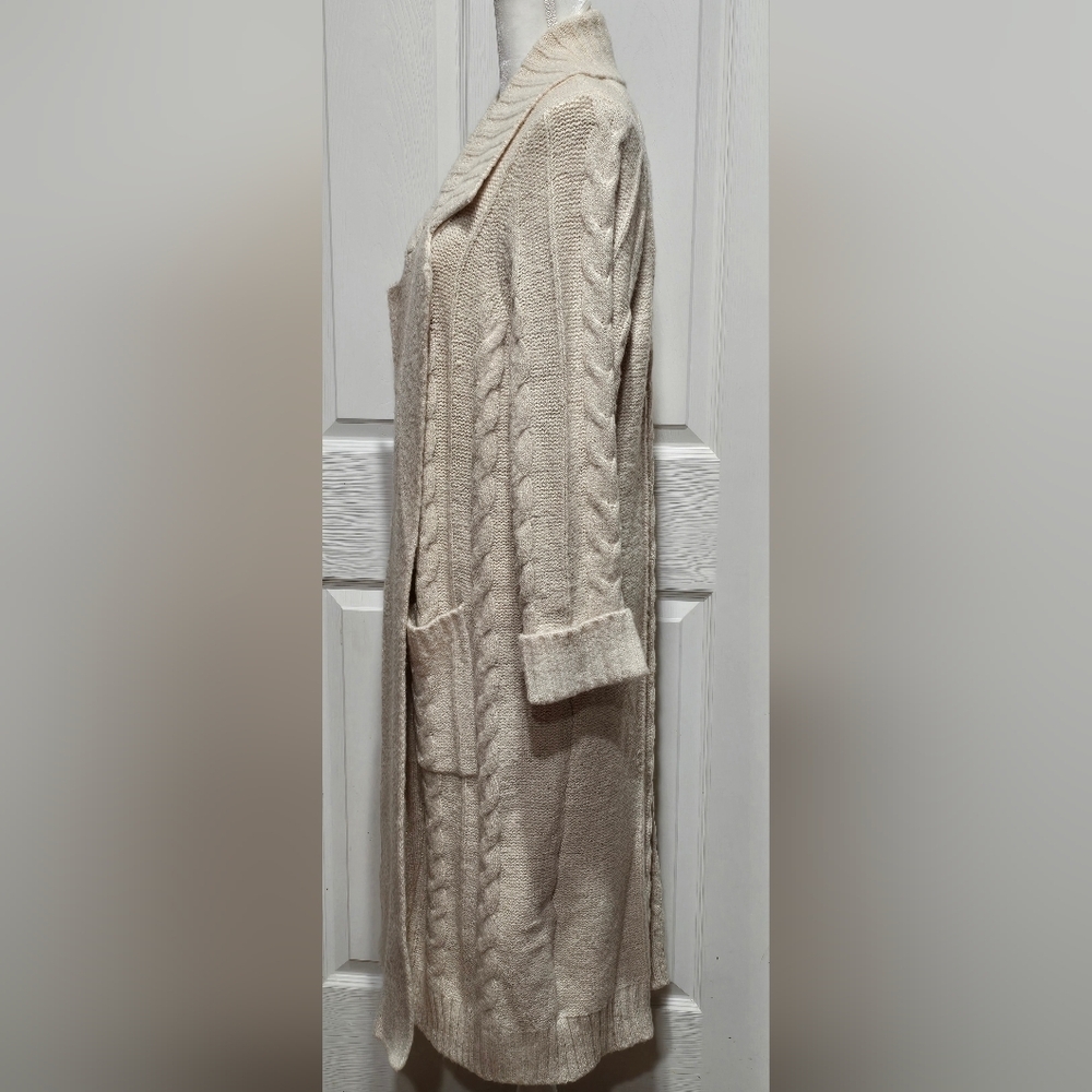 Torrid Chunky Coatigan Cream Cable Knit Sweater Duster Jacket - Picture 6 of 15